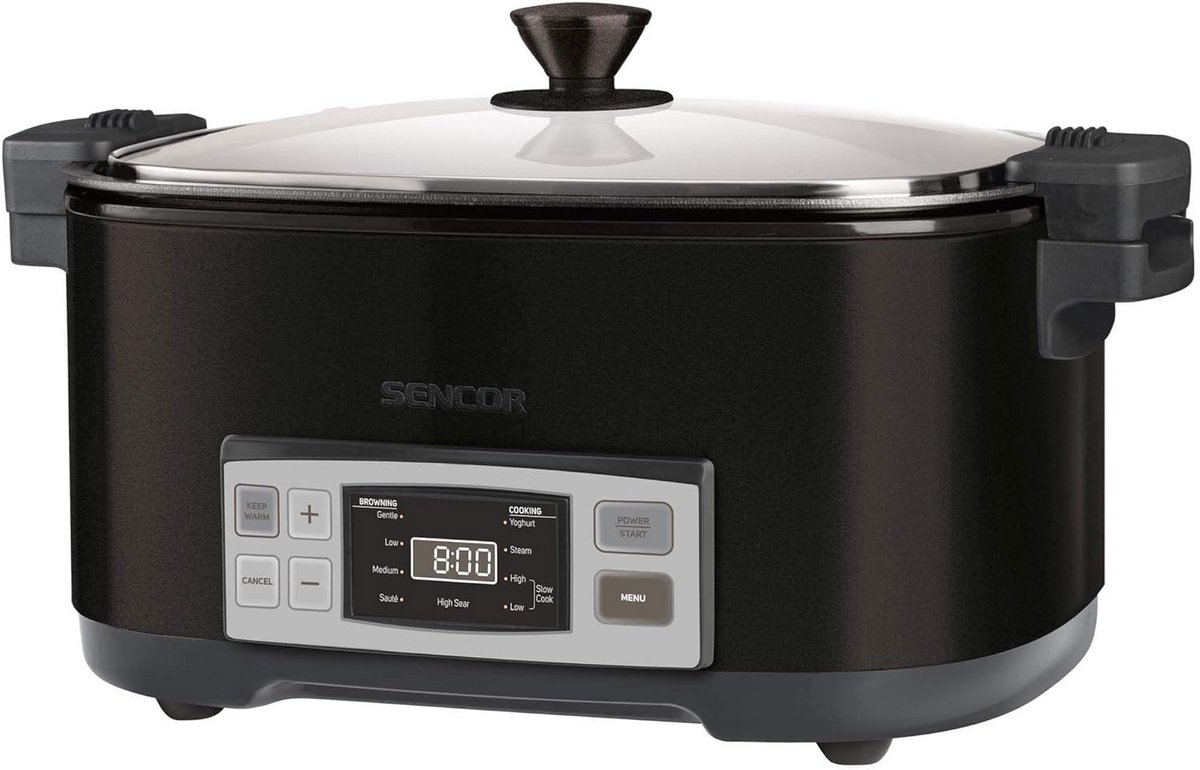 Grote Slowcooker 5.5 Liter RVS met Antiaanbaklaag - Grote - €352,23