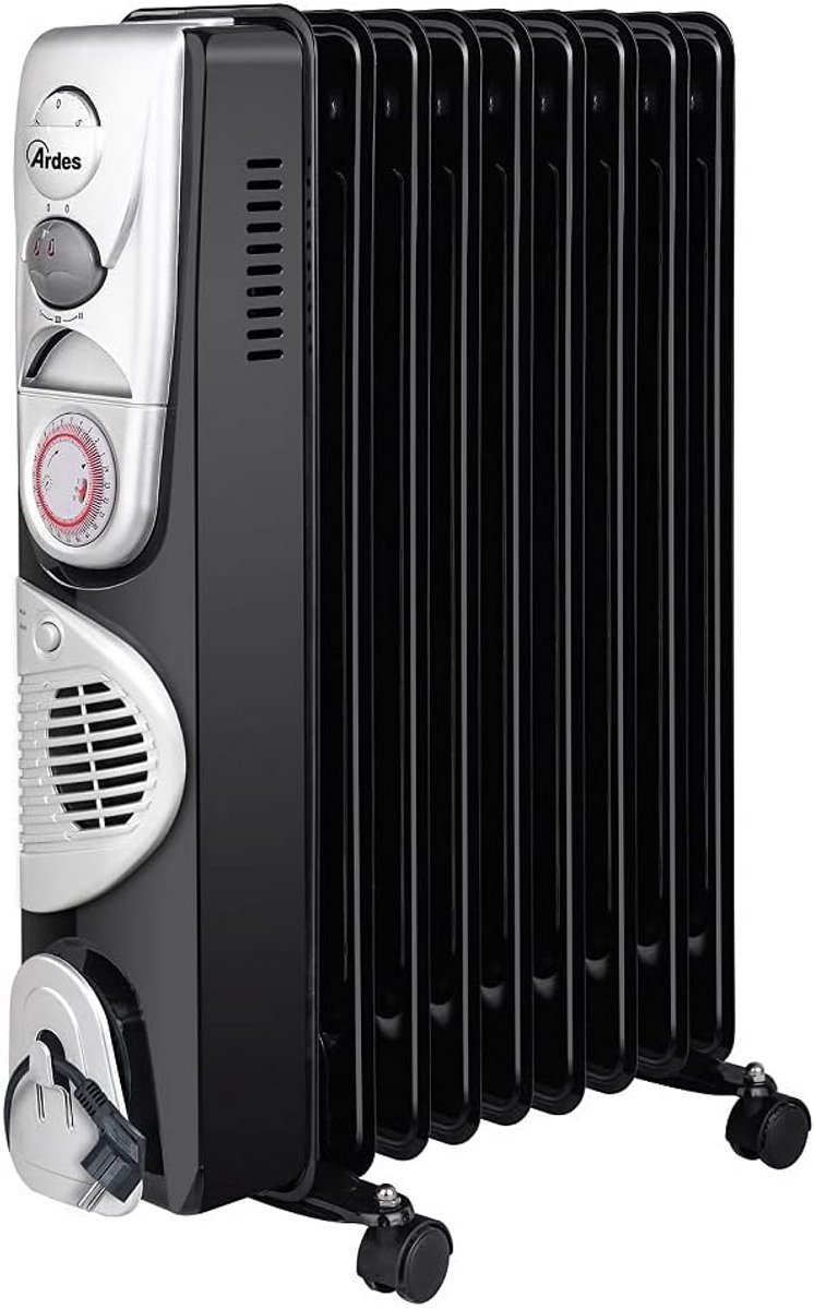 Elektrische Olieradiator 2500W met 9 Elementen, Timer en Turbo Ventilator