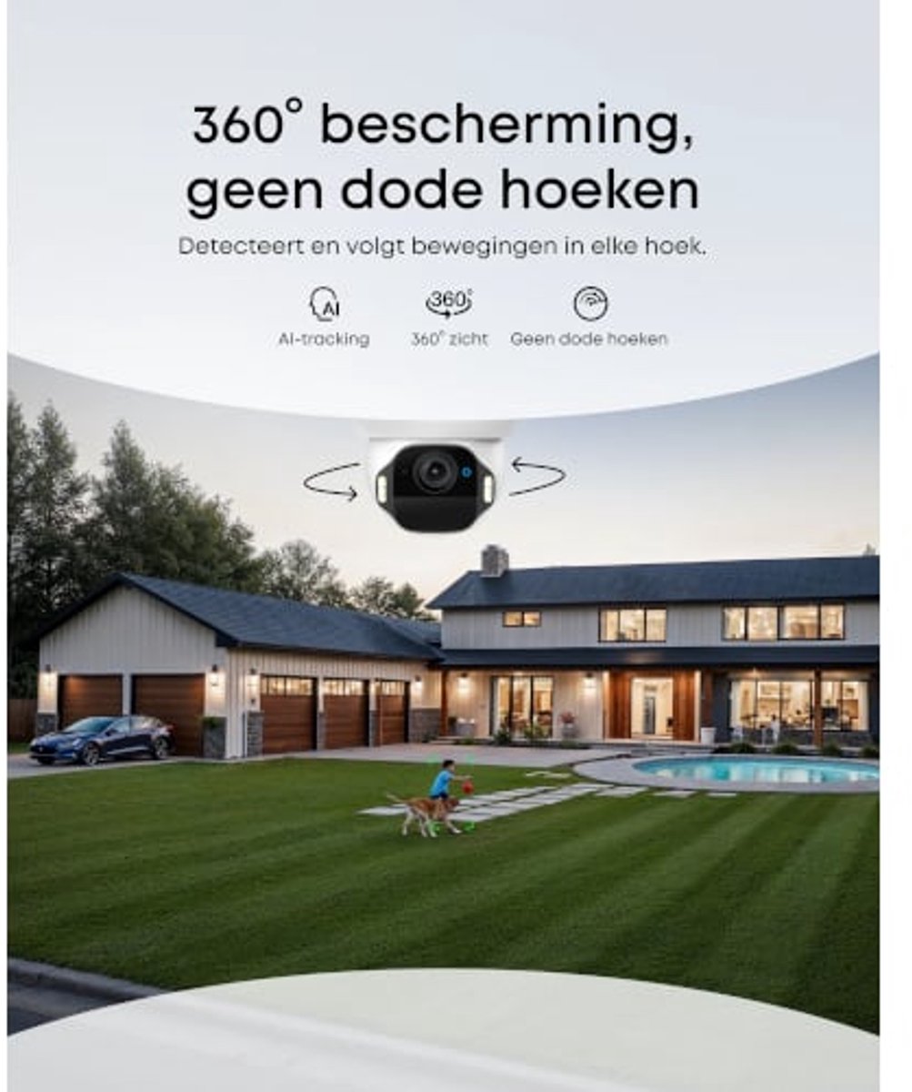 eufy SoloCam E42 2-Cam Kit, 4K PTZ beveiligingscamera outdoor, HomeBase S380, 360° pan/tilt, AI-tracking, zonne-energie, 16TB lokale opslag – foto 6