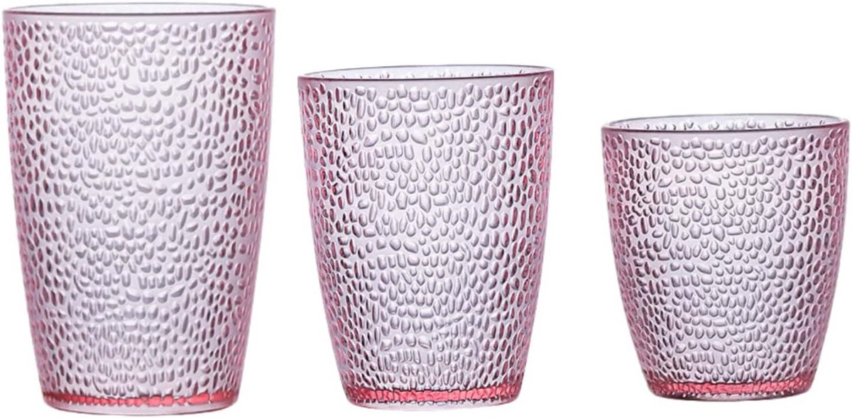 3-delige Onbreekbare Acryl Drinkglazen Set - Vaatwasmachinebestendig en Stapelbaar