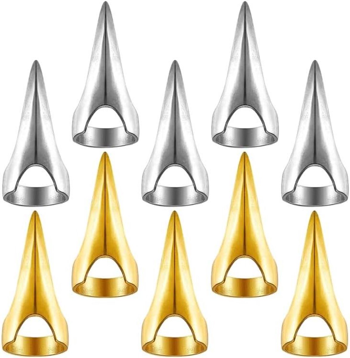 Metalen ringen voor haarscheiding - 10 stuks - Kappersaccessoires - Goud - Vlechten en knippen