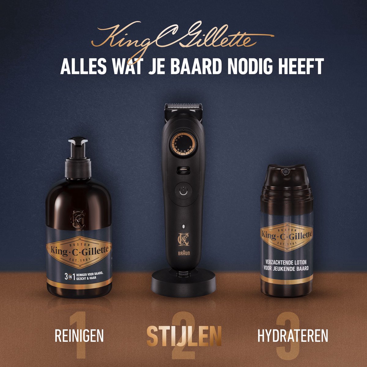 King C Gillette Draadloze Baardtrimmer PRO MAX met kammen thumbnail 3