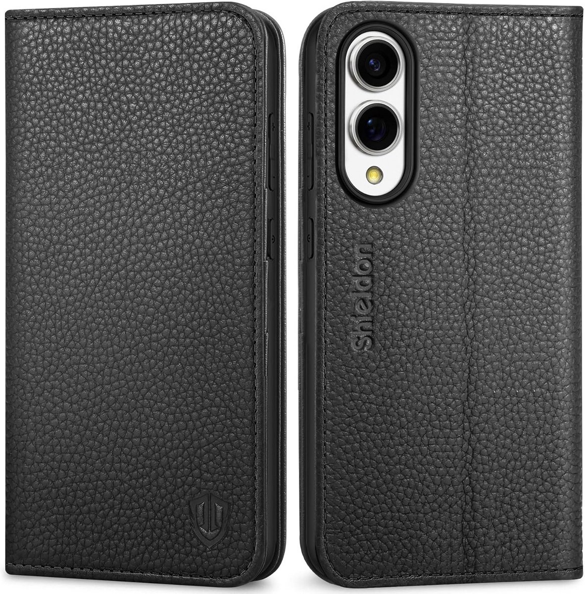 Luxe Echt Leren Flip Hoesje voor Galaxy S25 Edge 5G met Kaartsleuven en Magnetische Sluiting