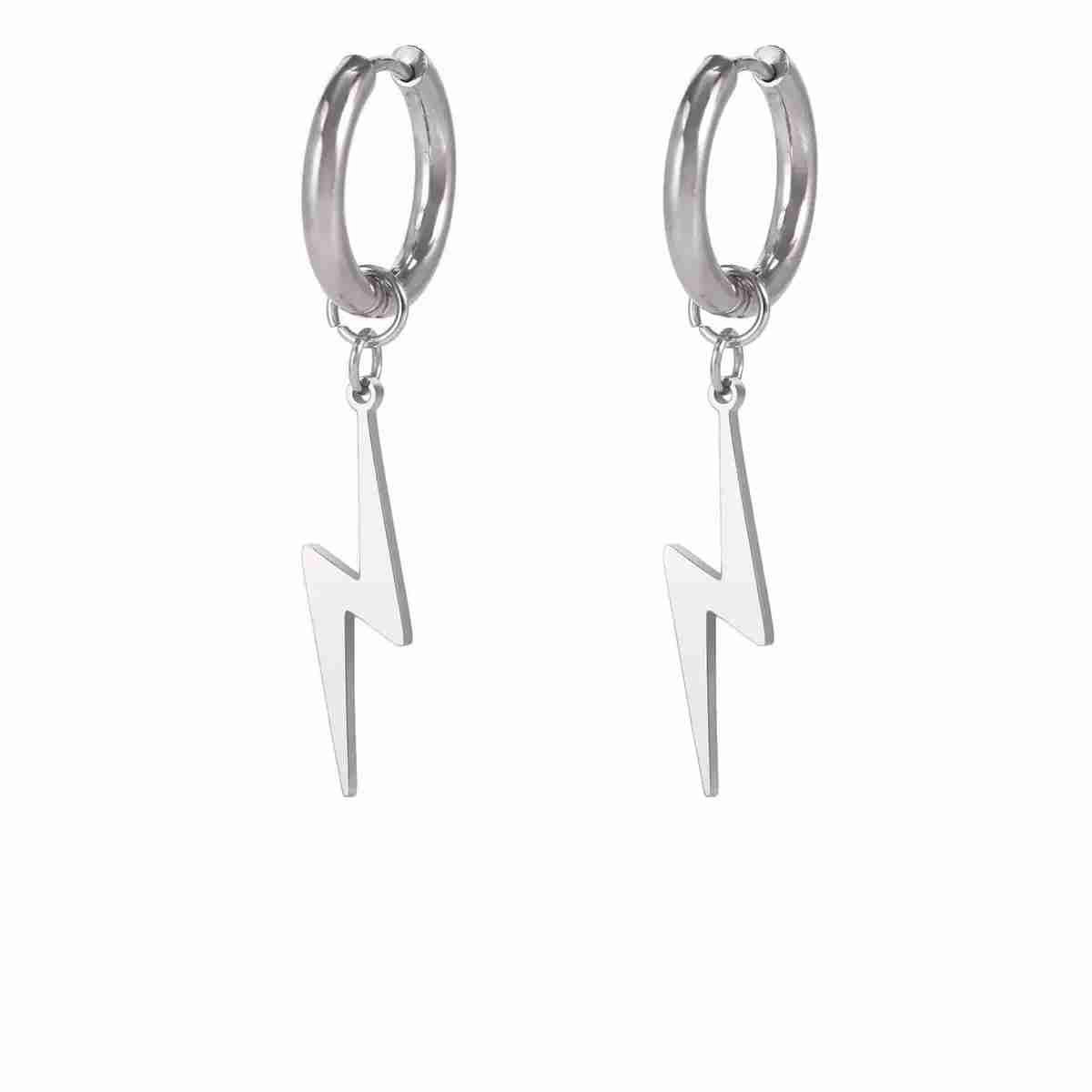 WeLoveSilver - oorringen chirurgisch staal - bliksemschicht - 38mm