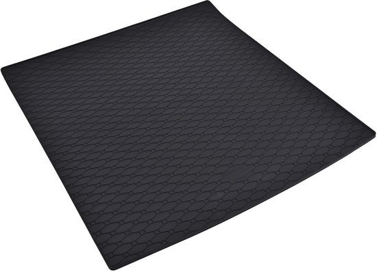 Tapis de coffre en caoutchouc noir avec un motif en nid d'abeille.