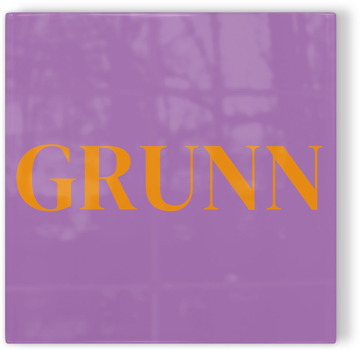 Tegeltje Groningen Grunn - paars oranje - tegeltje stad - tegeltje met tekst