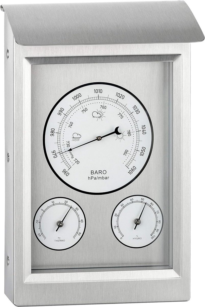 Analoog Weerstation 3-in-1 Binnen en Buiten: Barometer, Thermometer en Hygrometer