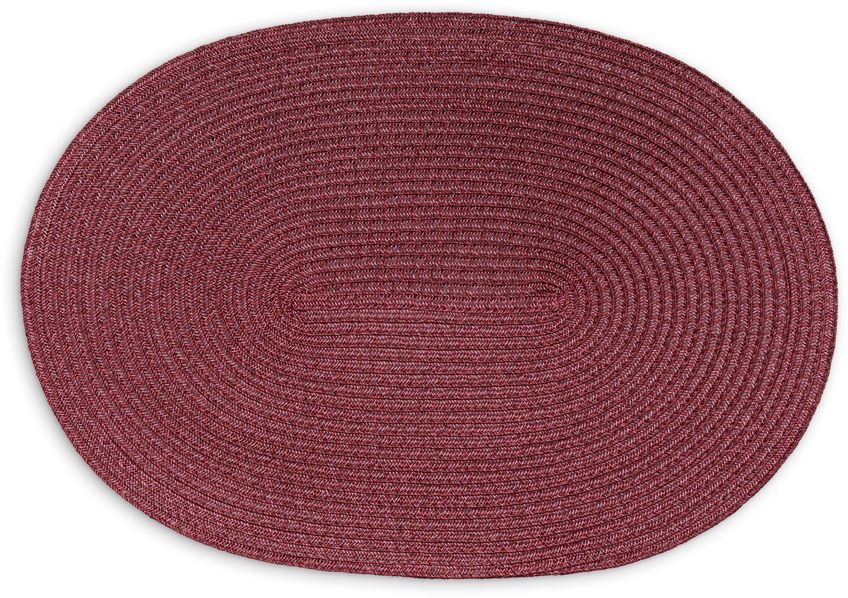 Continenta placemat ovaal, placemat, placemat, synthetische vezel, wijnrood, 45 x 31 cm, 6653