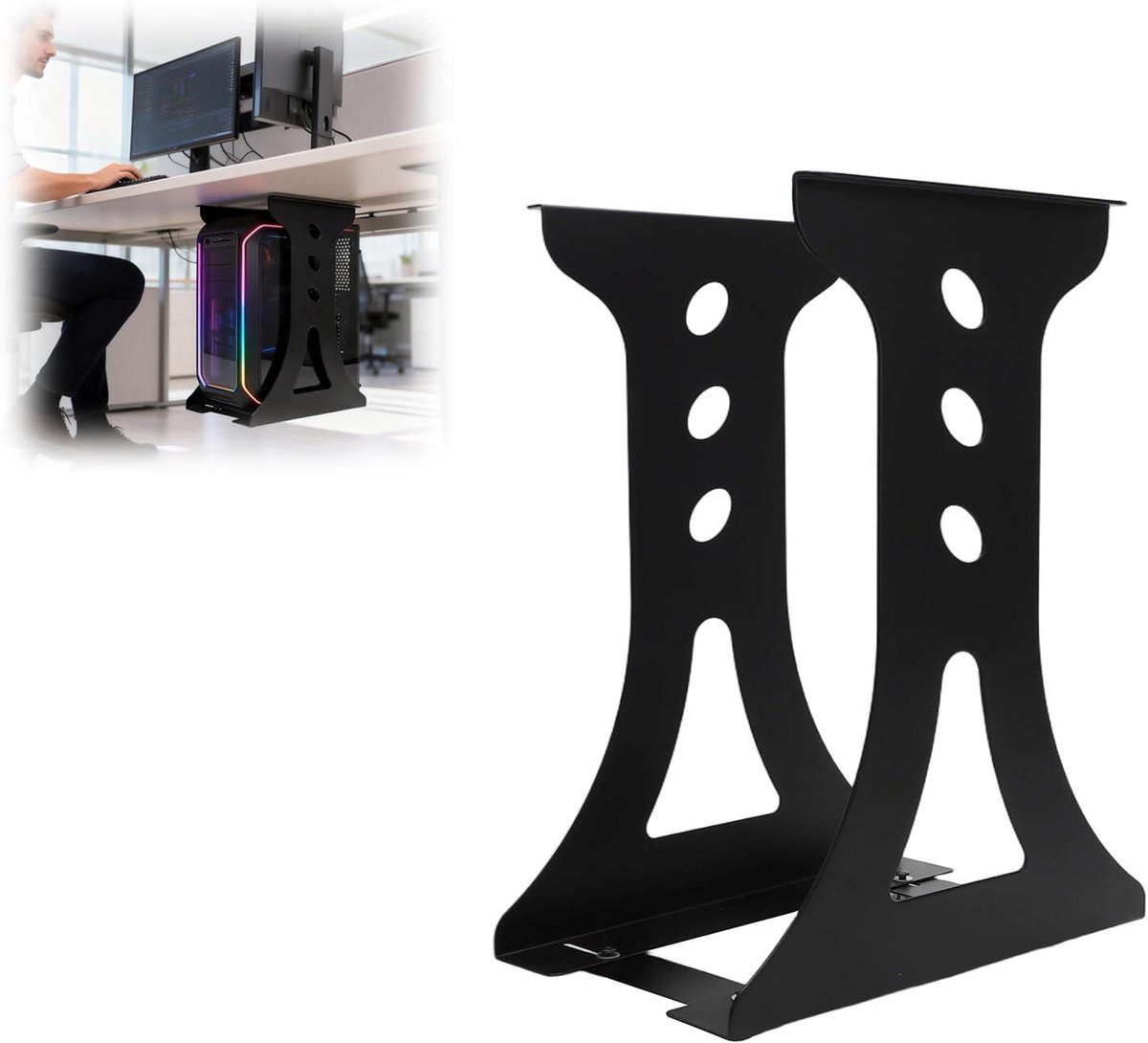 PC-houder voor onder bureau - stabiliteit tot 30 kg - zwart.