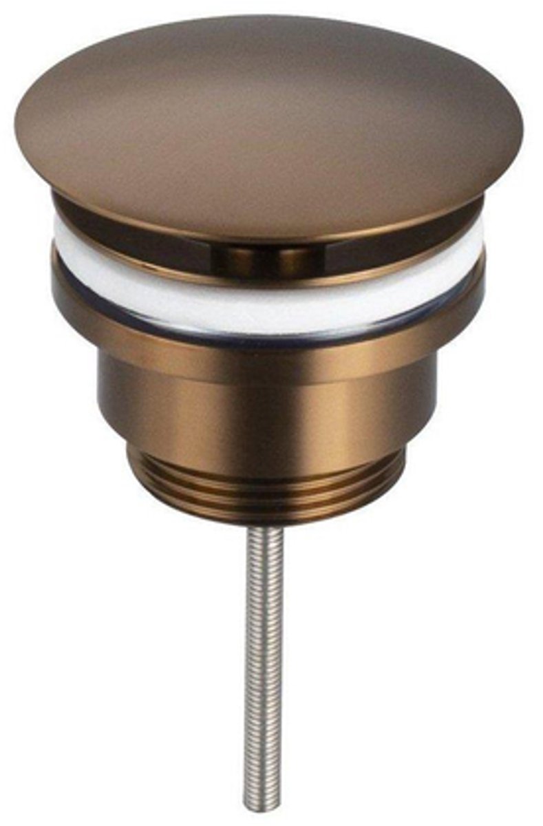 FugaFlow Eccelente Acces Slim Wastafelkraanset - lage wastafelkraan - always open plug - verlaagde design sifon - Geborsteld koper PVD (Koper)