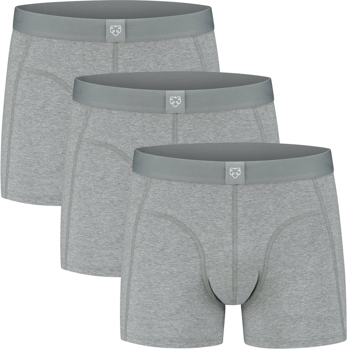 A-dam Melo Mela 3-Pack - Boxershort - Biologisch Katoen - Onderbroek - Ondergoed - Heren - Volwassenen - Grijs