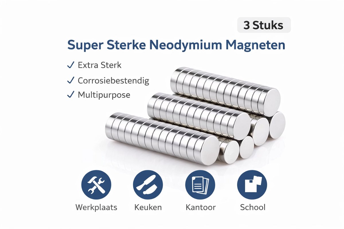 Magneetkalender 2026 voor de Koelkast - Compacte Jaarplanner met Weeknummers - 5 stuks