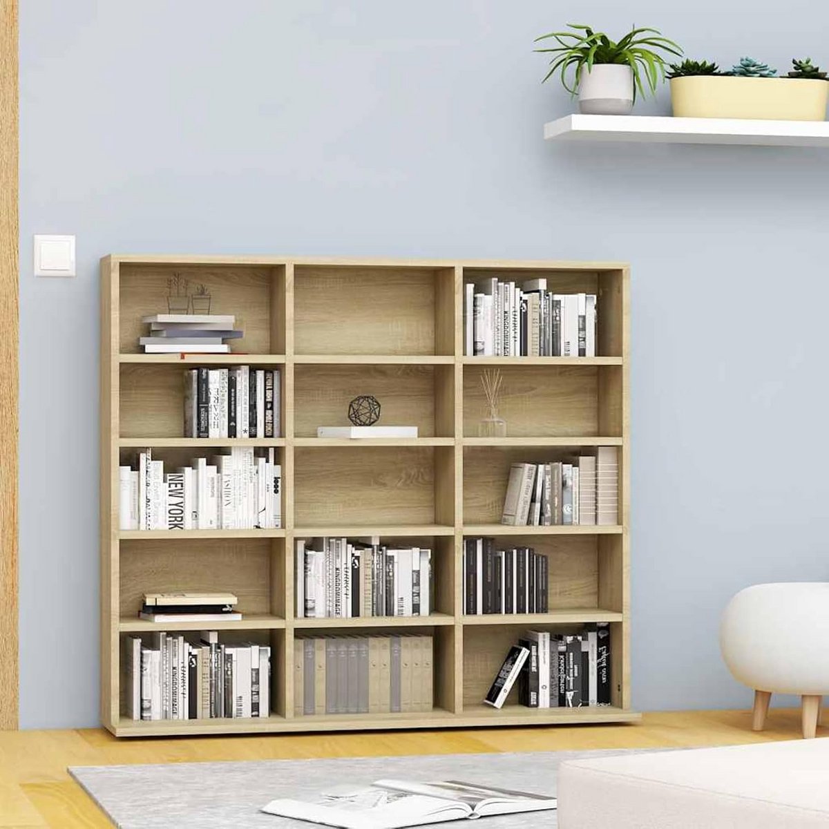 CD Kast en Platenrek Sonoma Eiken 102 cm Breed - Opslag voor Media, Boeken en Decoratie
