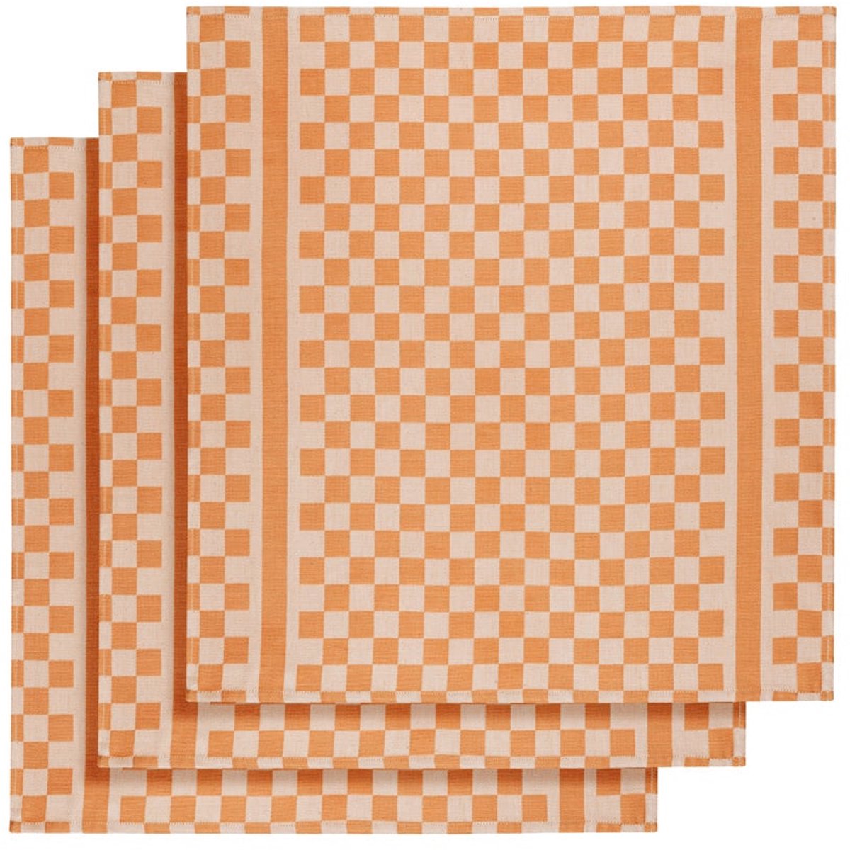 De Witte Lietaer Theedoek, Oranje - 3 stuks - 65 x 70 cm - Katoen