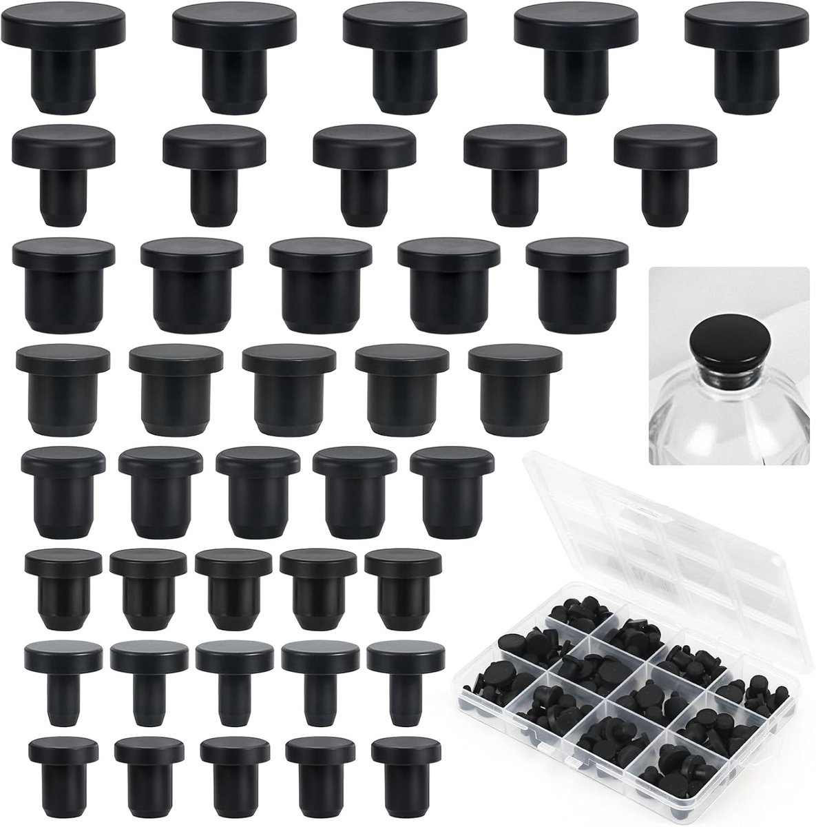 Glazen Tafel Bumpers - Zwarte Rubberen Meubel Buffers met Pin - Antislip en Schokabsorberend - Zachte Siliconen Beschermers - 100 stuks - van Imperatoris