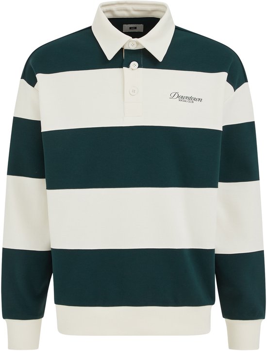 WE Fashion Heren regular fit polo met blokstreep