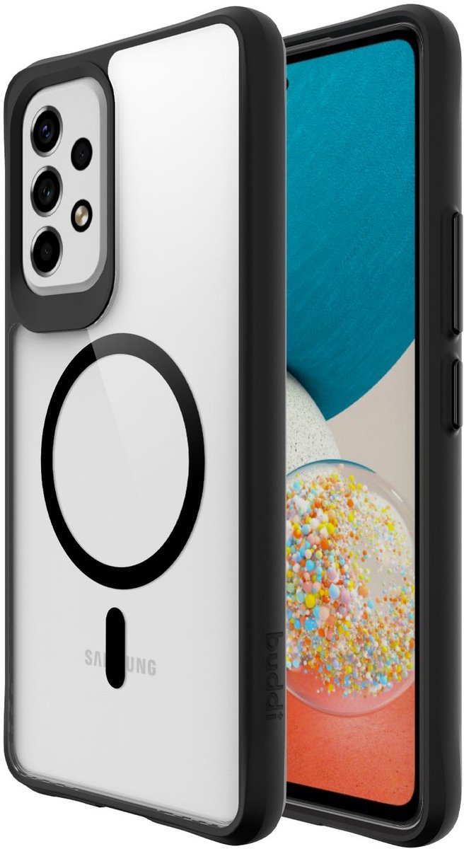 Buddi Hybrid - Hoesje Geschikt voor Samsung Galaxy A53 - Compatibel met MagSafe - Back Cover met Magneet - Magnetische Beschermhoes - Case Transparant Zwart
