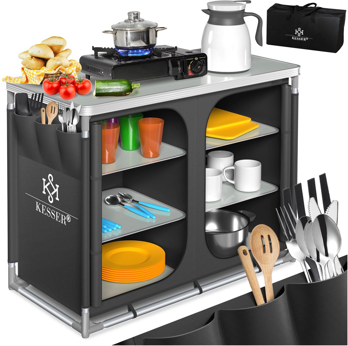 KESSER® Campingkeuken Opvouwbaar - Campingkast inclusief Opbergtas - Kampeerkeuken Kampeerkast