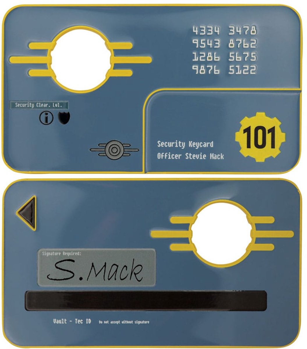 Fallout 3 Replica Vault 101 Security Keycard Limited Edition