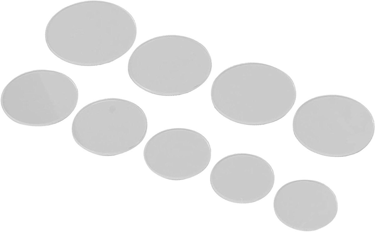 9 stuks horloge kristal glas, vervanging horlogeglas beker deksel, transparant helder lens kristal, 1,2 mm dik, geschikt voor 23,6-37,6 mm horloges.