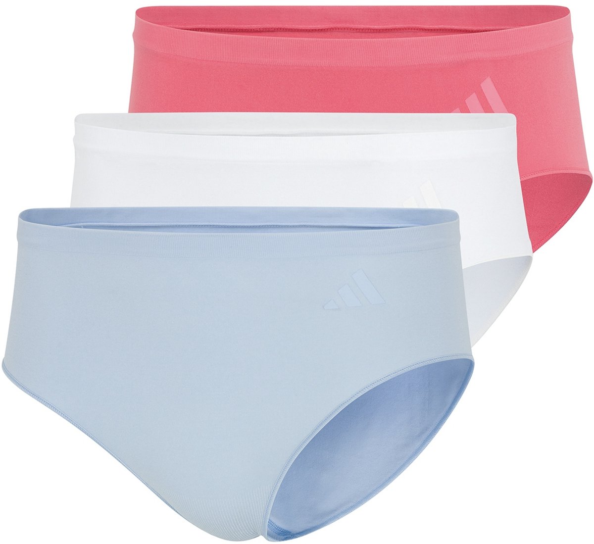 adidas Sportswear 3PK HIPSTER - Sport Active Seamless - Packaged Panties – Damen Onderbroek - koraal, wit, lichtblauw