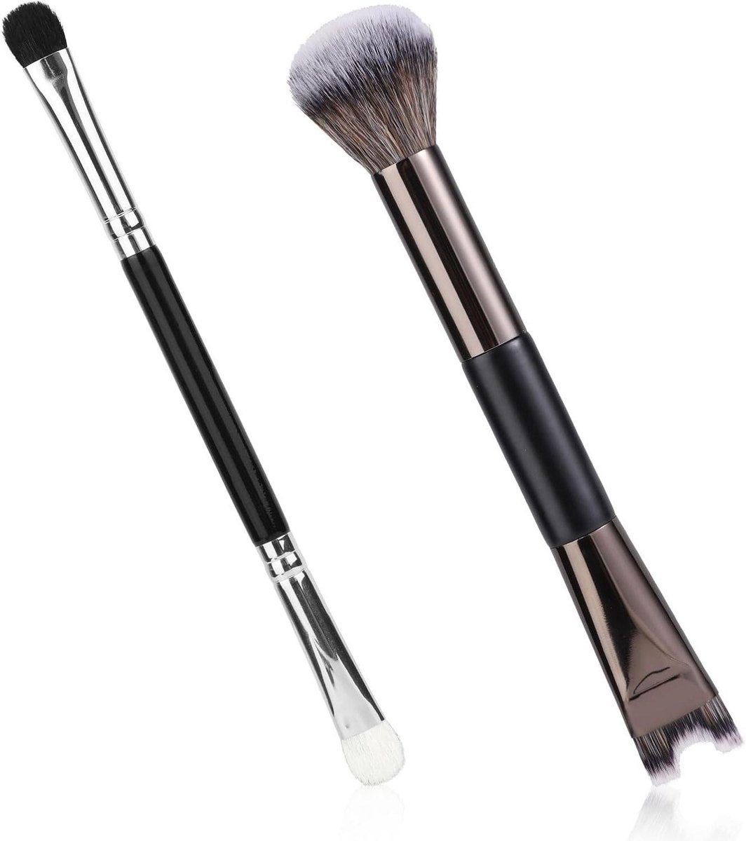 Neuscontourkwast met Dubbel Uiteinde voor Make-up Highlighten en Blenden