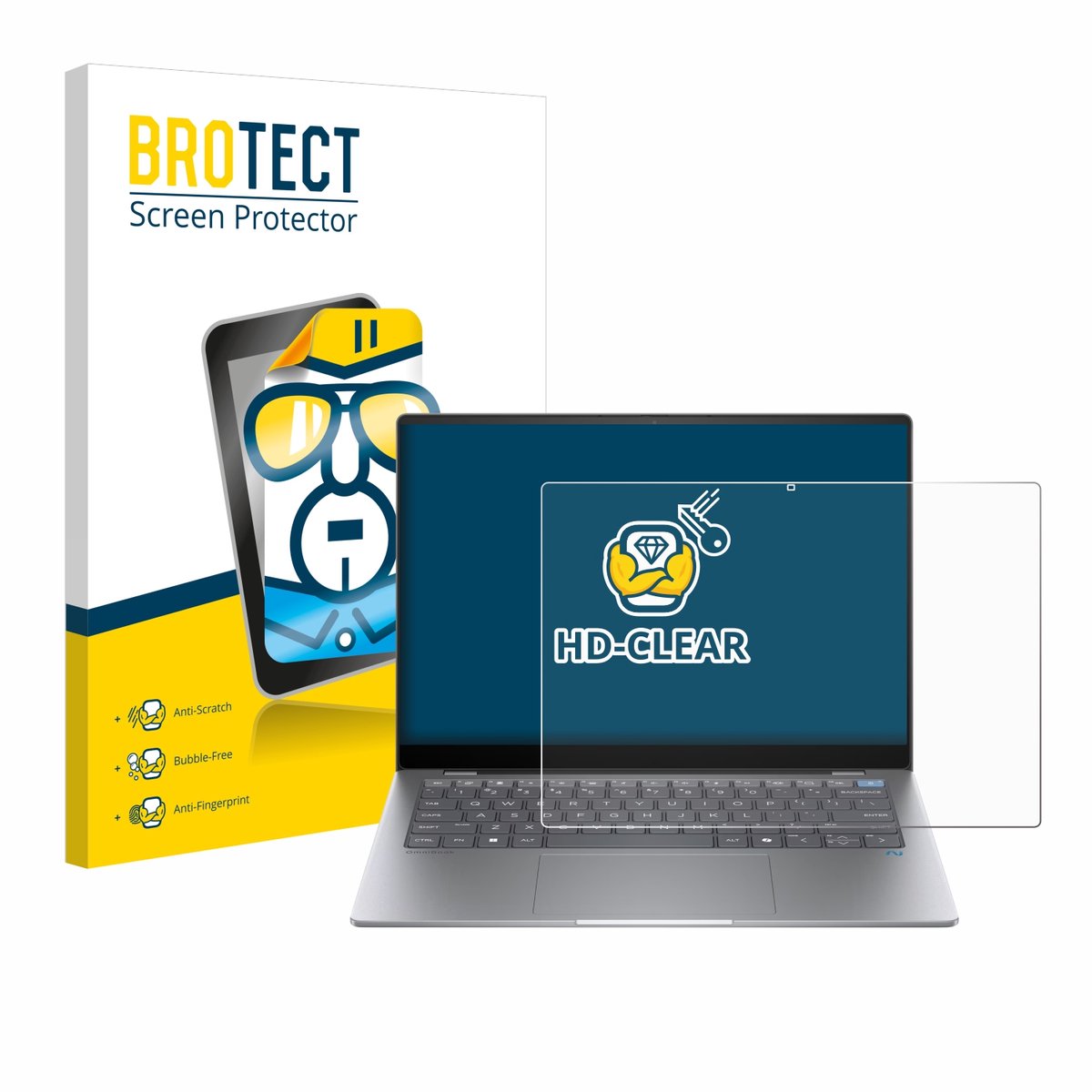 BROTECT - Screenprotector voor HP OmniBook X AI 14 - Folie Beschermfolie transparant