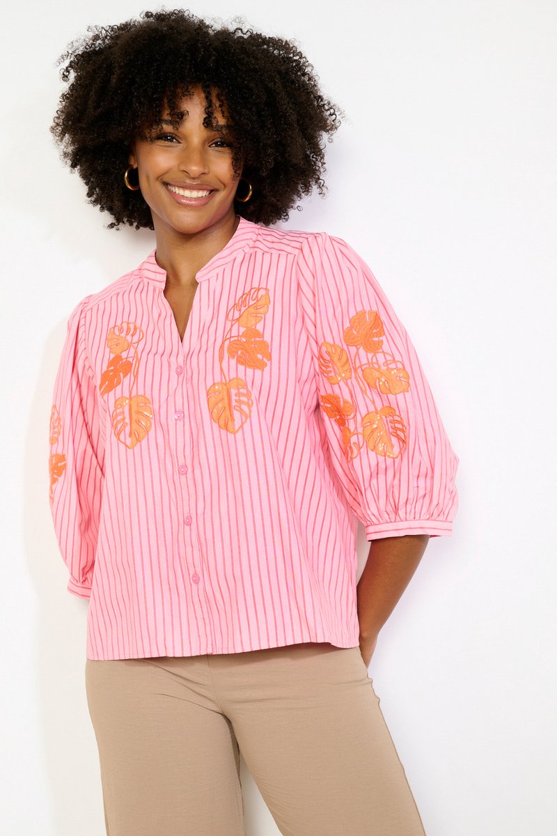 LolaLiza Blouse C Kamala 05703038 Coral Pink/orange Dames Maat - W40