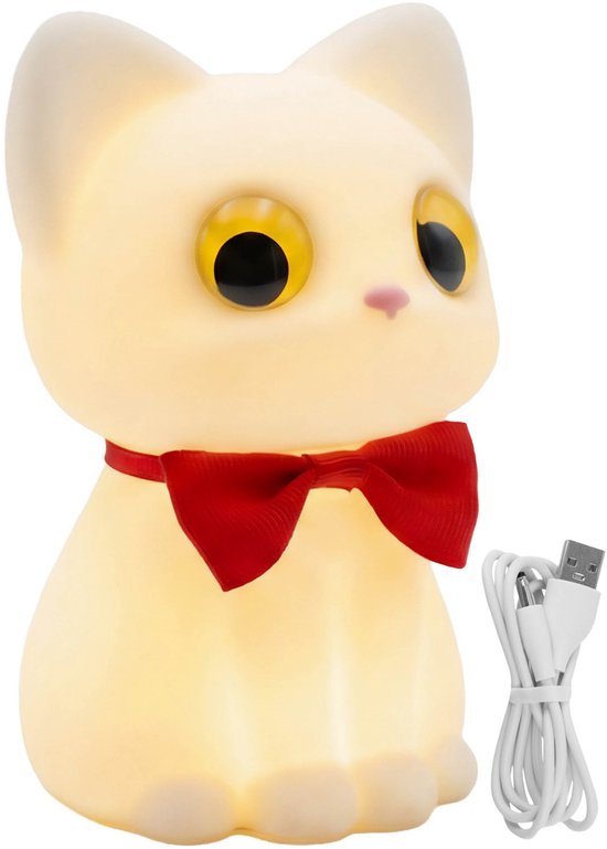 Mary's Siliconen LED-nachtlampje Katje, slaaplampje voor de kinderkamer, USB warm RGB-licht — afbeelding 4