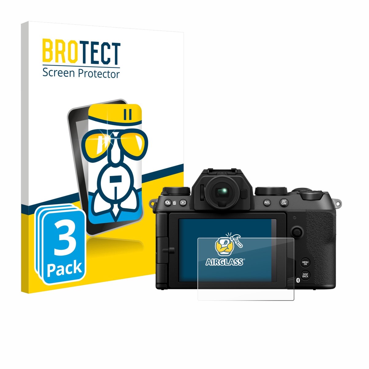 Screenprotector 3 Stuks voor Fujifilm X-S20 Beschermglas transparant