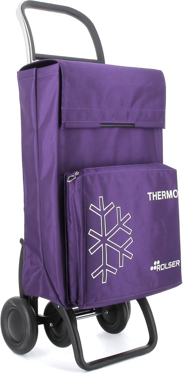 Inklapbare boodschappentrolley met 4 wielen en thermotas - Grote capaciteit