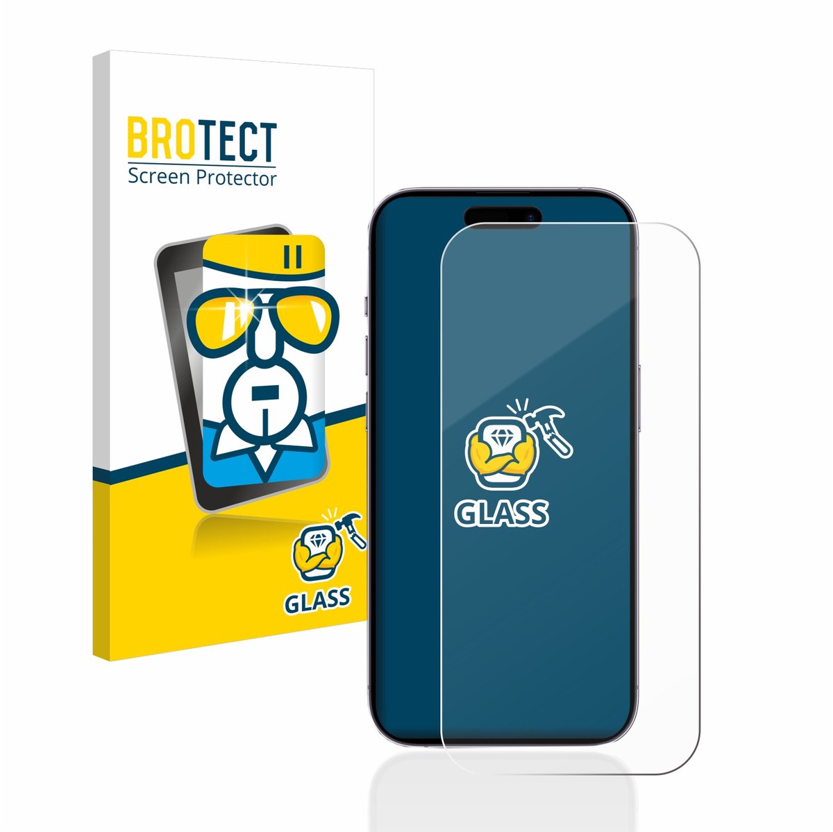 BROTECT - Glas Screenprotector voor Apple iPhone 14 Pro - Gehard Beschermglas 9H