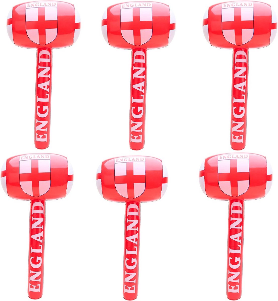 Voetbal Opblaasbare Hongerblok Hammers 6 Stuks - Engeland Fan Accessoires voor EK/WK