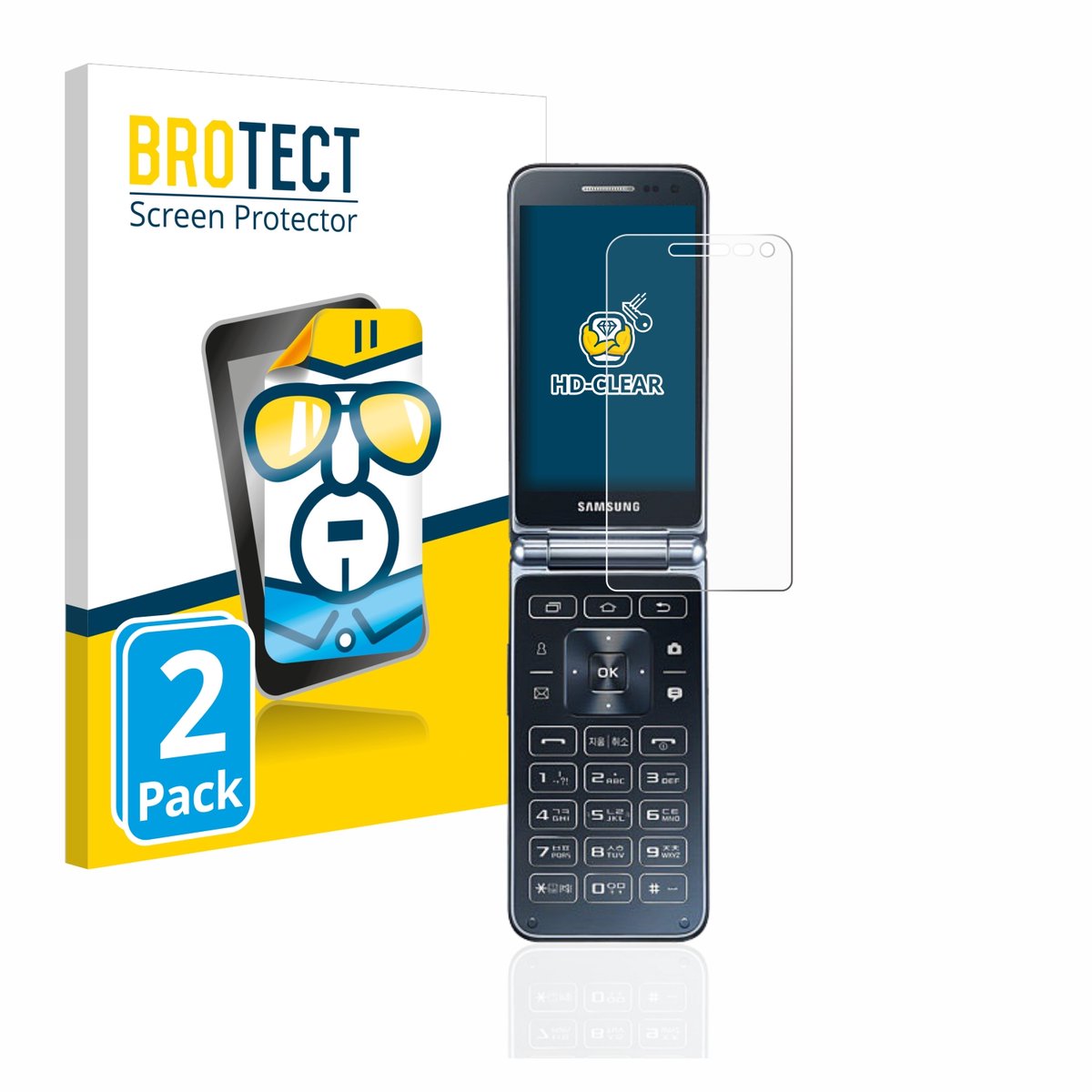 BROTECT - Screenprotector voor Samsung Galaxy Folder 2 - Folie Beschermfolie transparant 2 Stuks