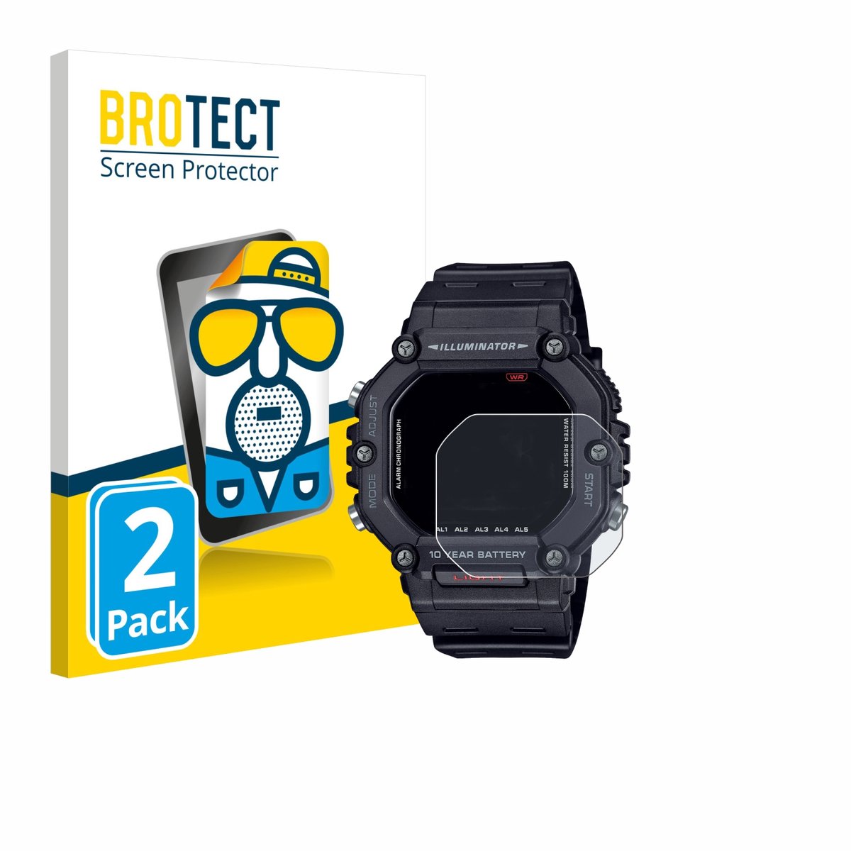 BROTECT - Screenprotector voor Casio AE-1600H - Folie Beschermfolie matte 2 Stuks