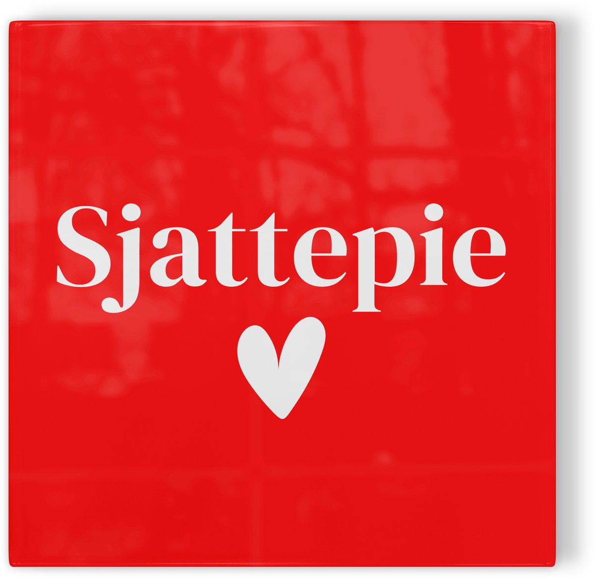 Tegeltje Maastricht Sjattepie - rood wit - tegeltje stad - tegeltje met tekst
