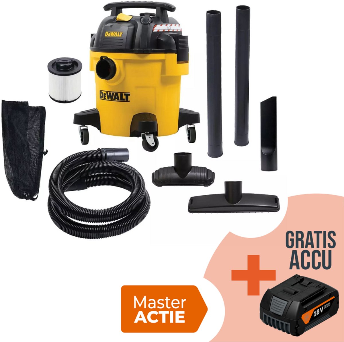 DeWalt - Nat/droog zuiger - 20L - Polyester