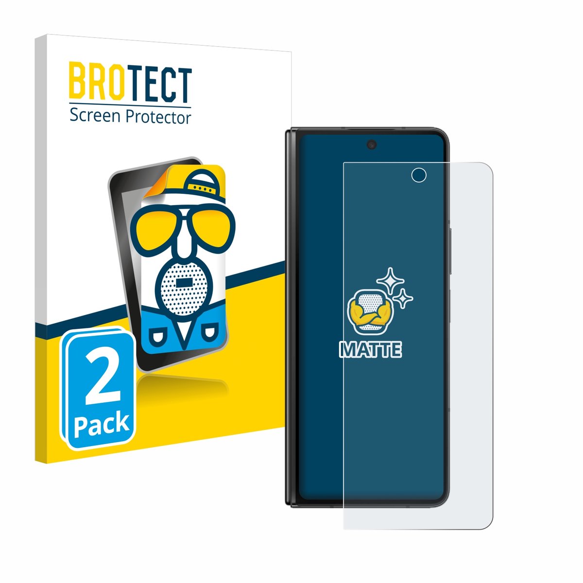 BROTECT - Screenprotector voor Samsung Galaxy Z Fold 5 - Folie Beschermfolie matte 2 Stuks