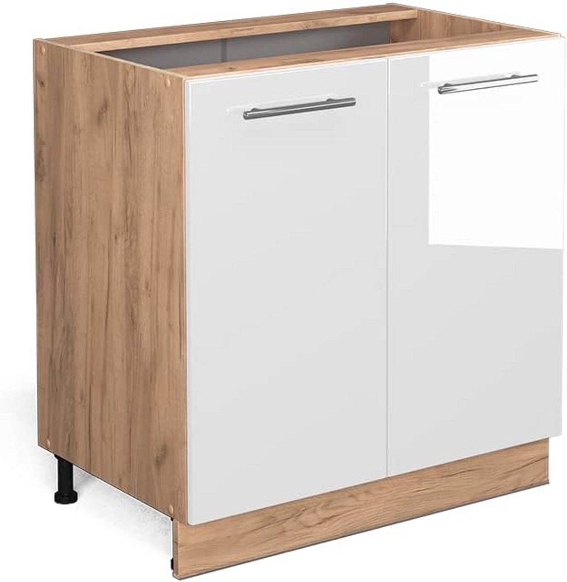 Keukenkast Onderbouw Wit Hoogglans 80 cm met Plank - Moduleerbaar Systeem