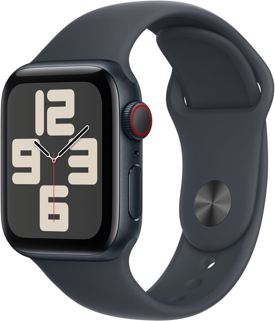 Apple Watch SE 2024 - Smartwatch - GPS + Cellular - 40mm - Midnight Aluminium Case - Midnight Sport Band - S/M