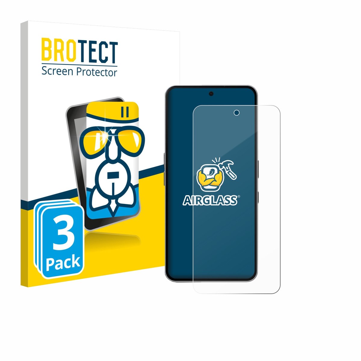 Screenprotector 3 Stuks voor Nothing Phone (3a) Pro Beschermglas transparant