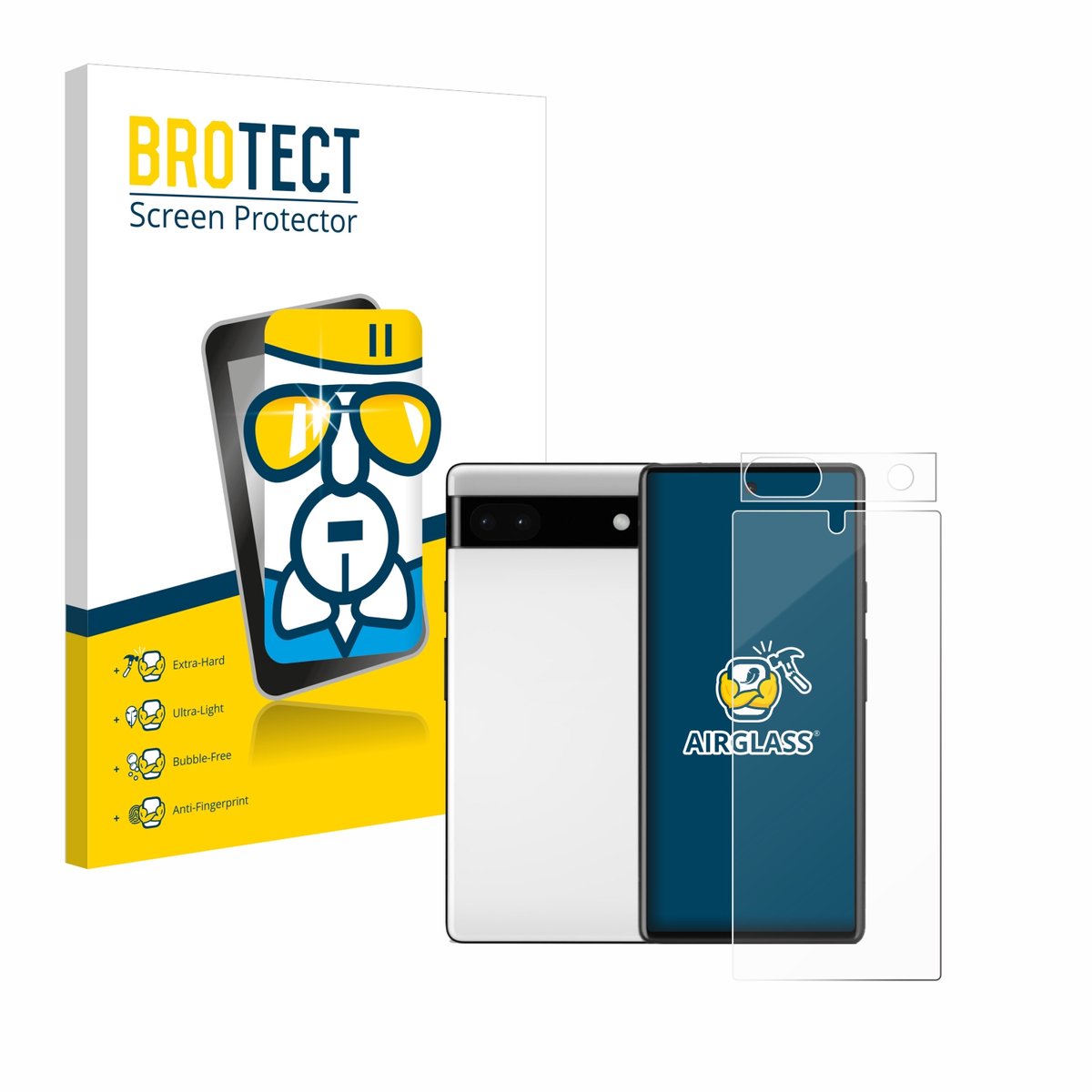 Screenprotector voor Google Pixel 6a (Voor+Camera) Beschermglas transparant