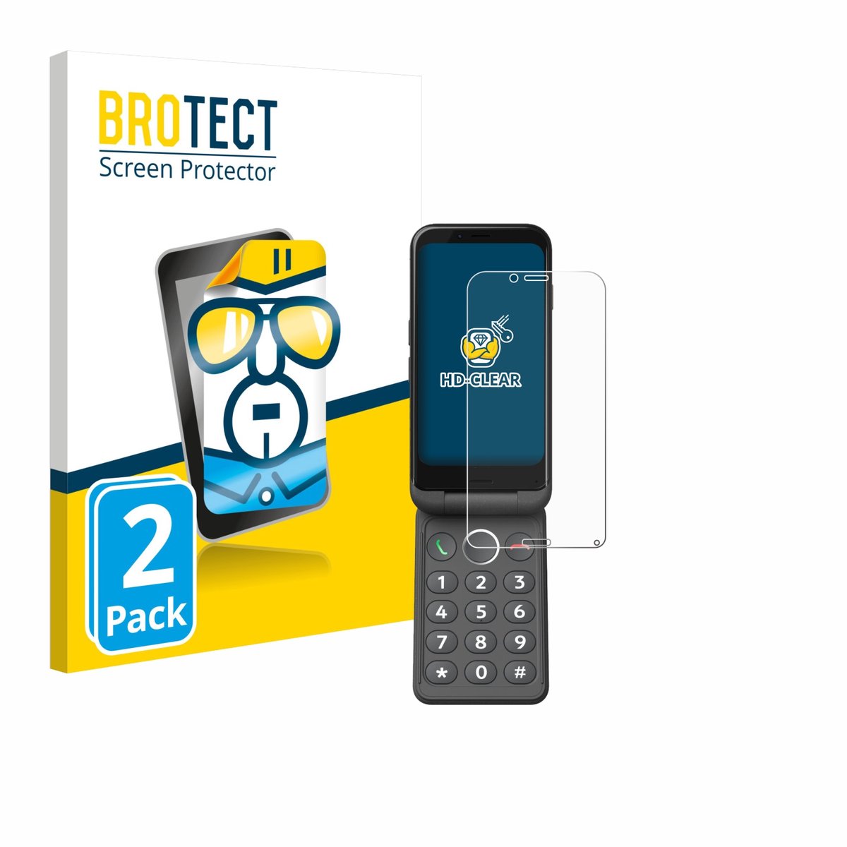 BROTECT - Screenprotector voor Doro Aurora A20 - Folie Beschermfolie transparant 2 Stuks