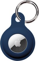 Hoesje Geschikt voor Apple AirTag 2 Sleutelhanger Hoesje Siliconen Hanger - Hoesje Geschikt voor Apple AirTag 2e generatie Hanger Sleutelhanger Hoesje - Donkerblauw - 2 PACK