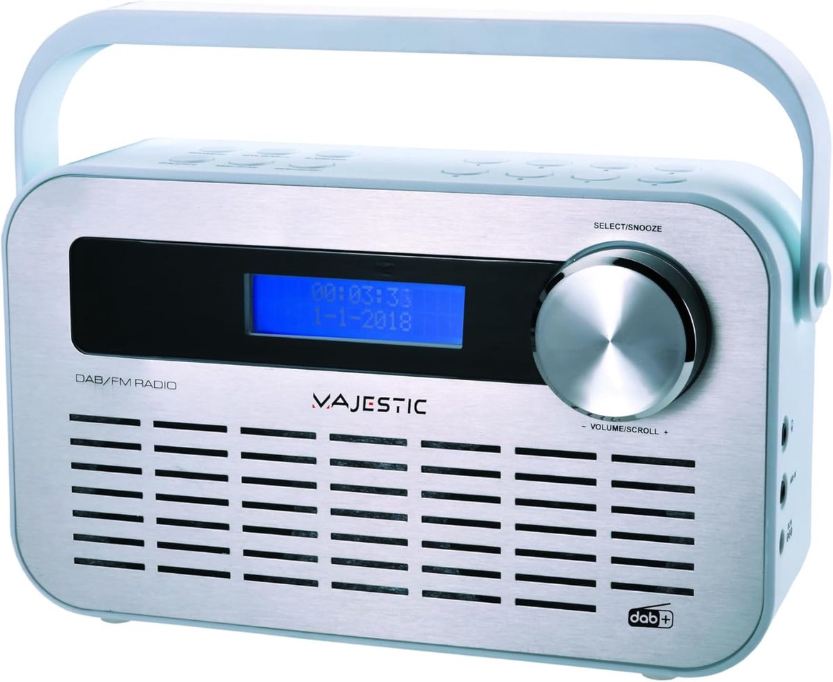 DAB+ Radio met Wekker en AUX-Ingang - Wit