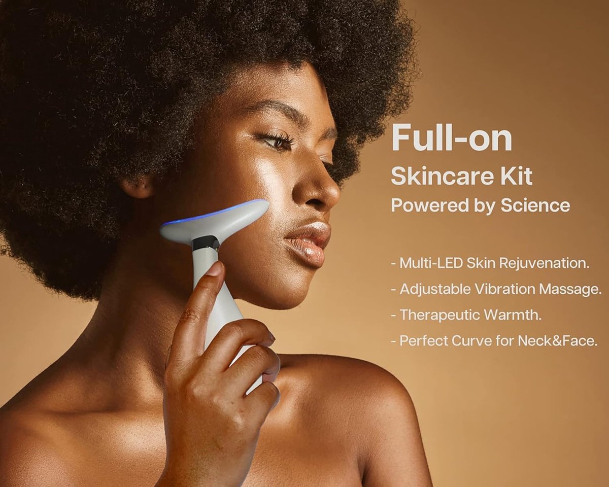 Gezichtsmassager met Warmte, LED en Vibratie voor Anti-Aging en Lifting