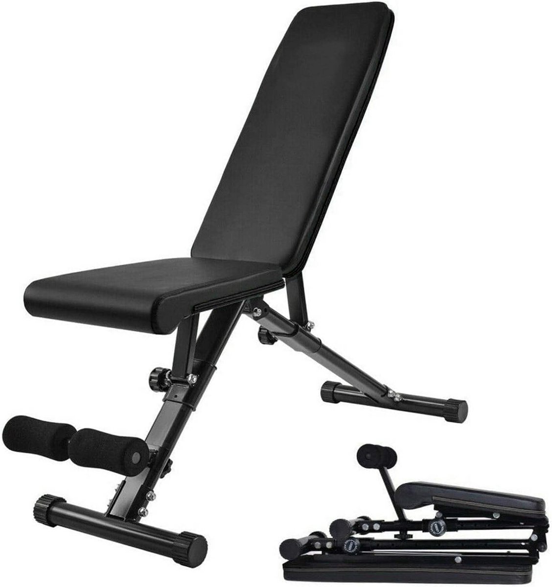 Verstelbare Halterbank voor Full-Body Training - Opvouwbare Fitnessbank Schuin en Plat Bankdrukken