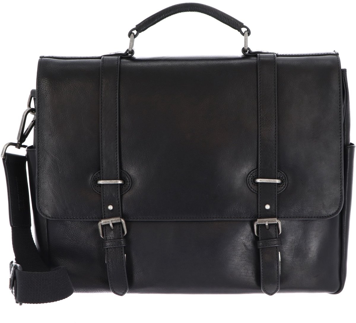 Leonhard Heyden Roma laptoptas 2-vaks 13 inch - Zwart