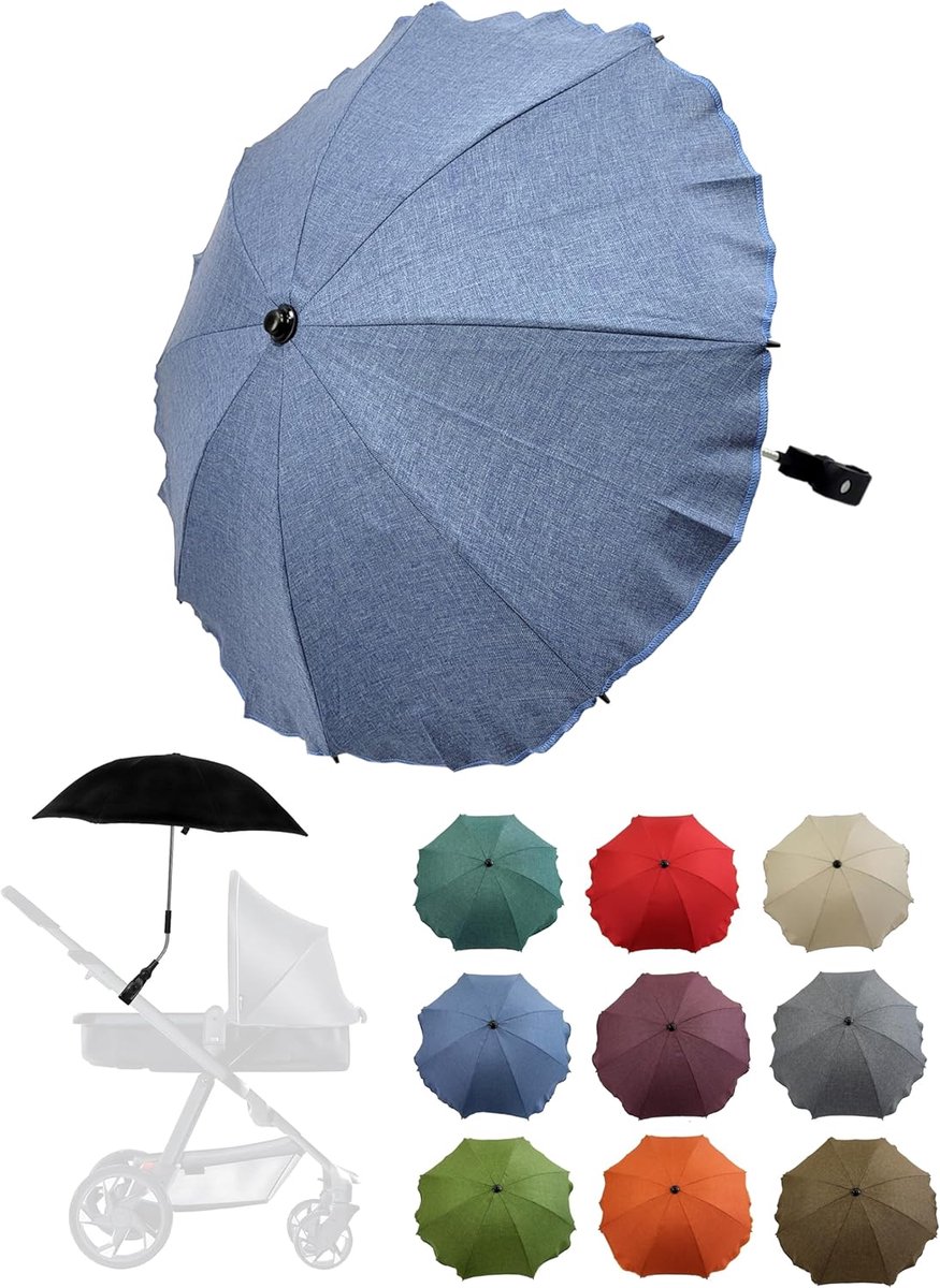 Universele Kinderwagen Parasol UV50+ - Zonwering voor Buggy, Jogger en Wandelwagen - Verstelbaar en Waterafstotend