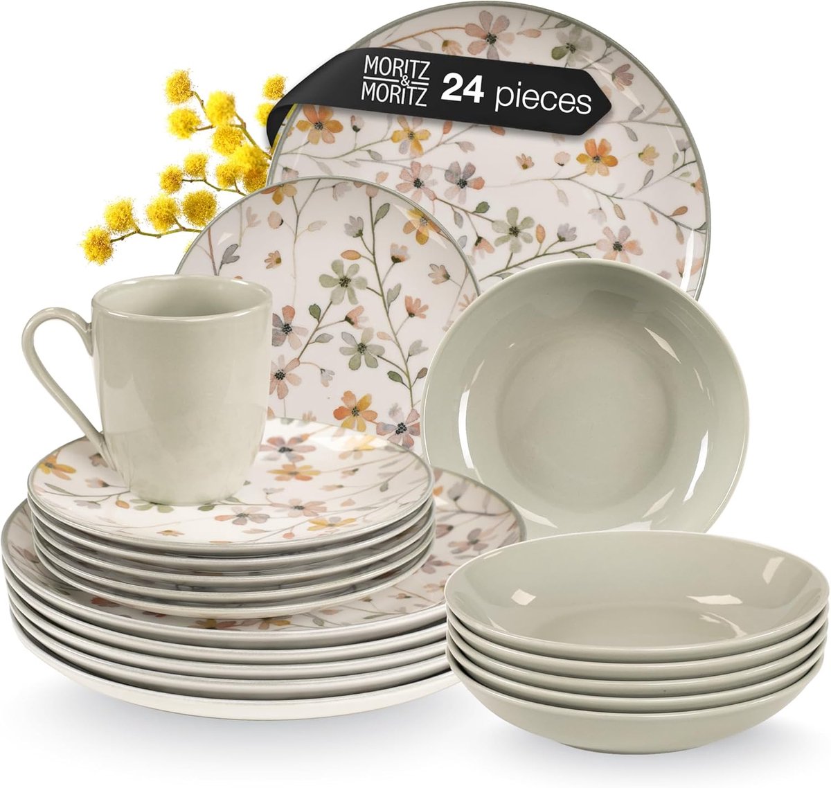 Bordenset 24 delig - Serviesset 6 Persoons - Stijlvol en Duurzaam Servies - Serviescollectie